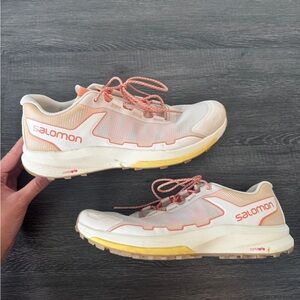 Salomon Pink and White Women's Athletic Shoes Size 8.5